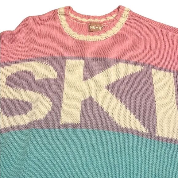 Show Me Your Mumu Ski In Pastel Cable Knit Oversized Sweater Size 2X NWT - Picture 9 of 13